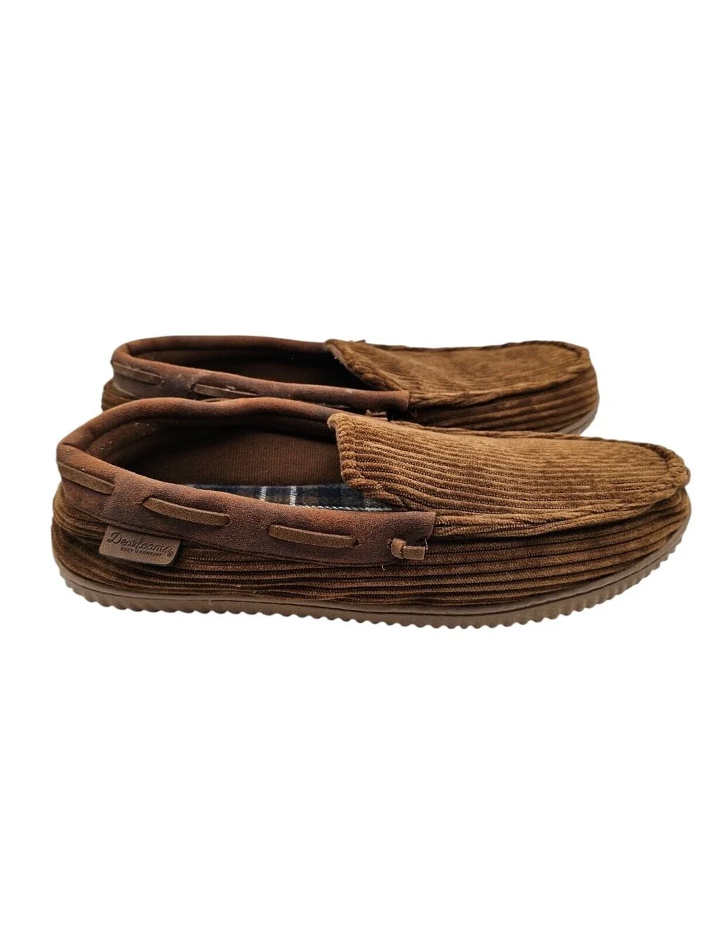Dearfoams Men's Corduroy Moccasin Slippers Sz L US 11-12